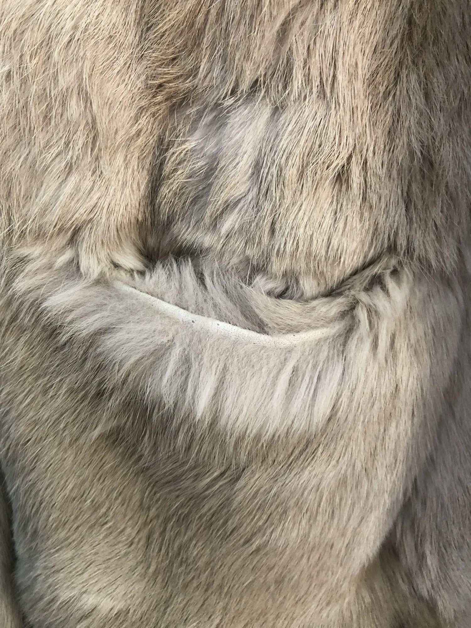 1970s Coney Fur Jacket in Cream and Brown - Size UK 10