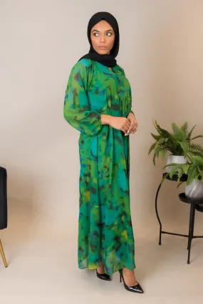 Abstract Print Georgette Maxi
