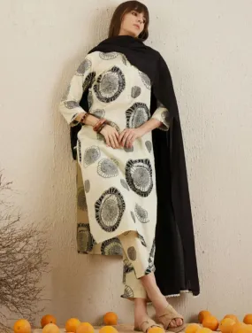Abstract Printed Cotton Kurta Set