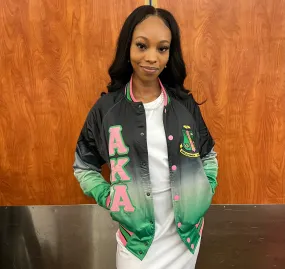 AKA Black Ombré Bomber Jacket