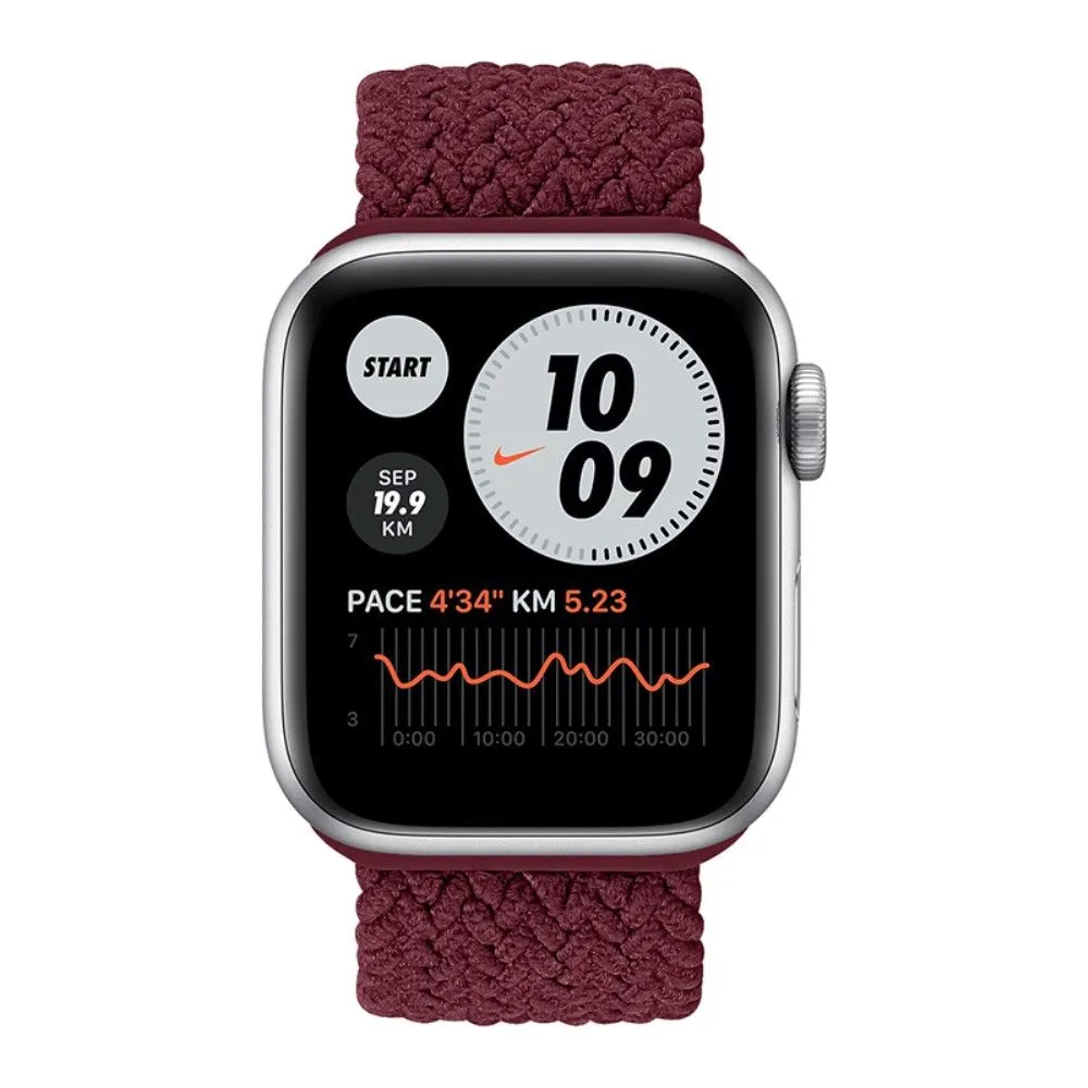 Apple Watch (45mm) elastic watch strap - Dark Red / Size: M