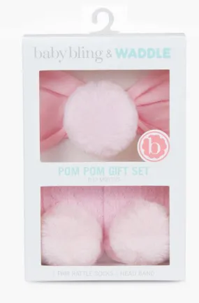 Baby Bling Pom Pom Headband & Waddle Pom Pom Socks Gift Set