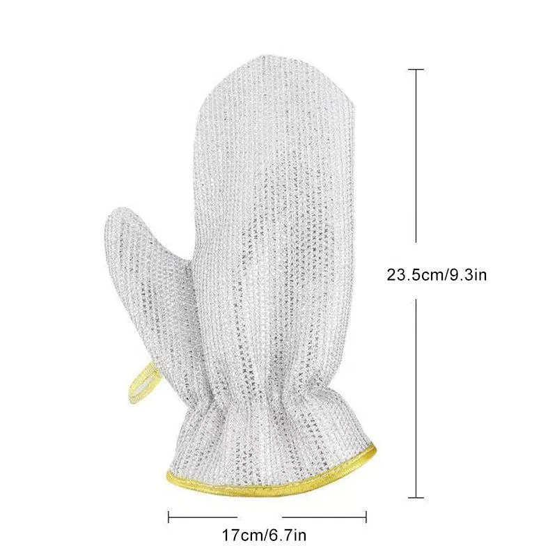 Bamboo fiber dishwashing gloves with cleaning thread