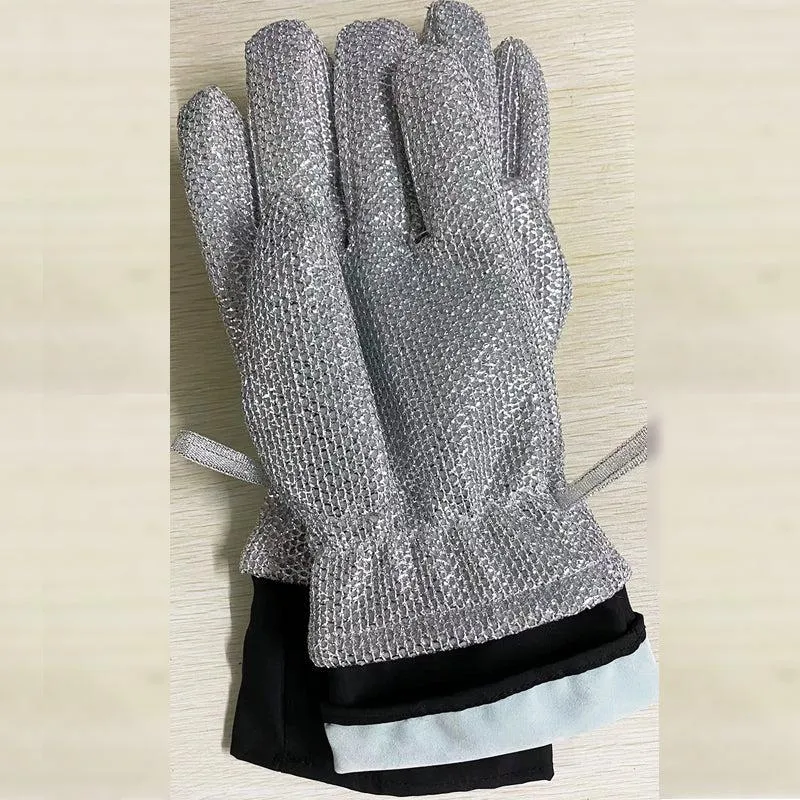 Bamboo fiber dishwashing gloves with cleaning thread
