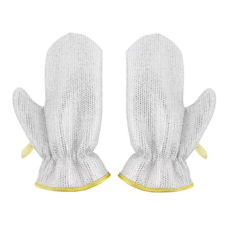 Bamboo fiber dishwashing gloves with cleaning thread