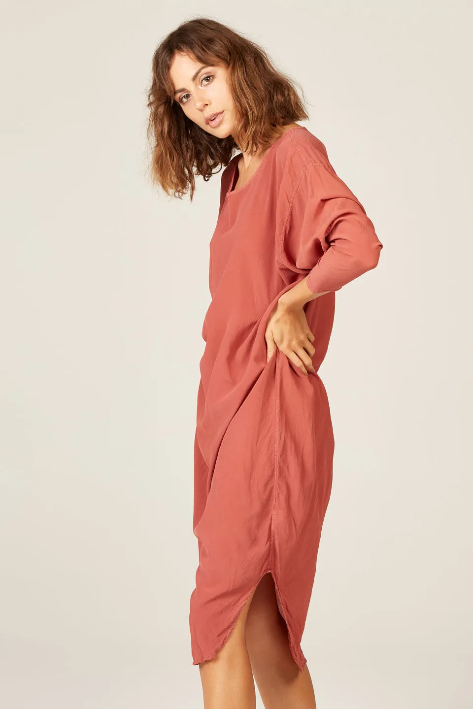 Batwing Dress in Rose