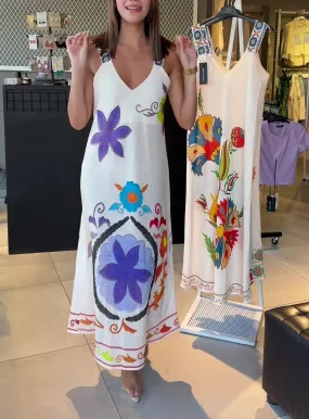 Bauhinia V-neck Maxi Dress