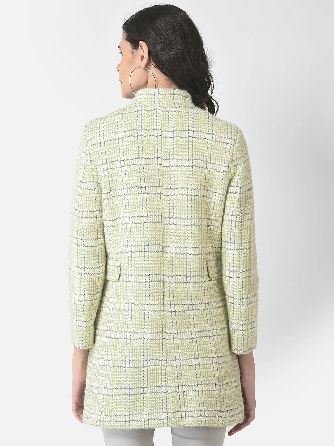 Beige Checked Over-Coat