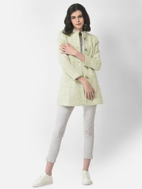Beige Checked Over-Coat
