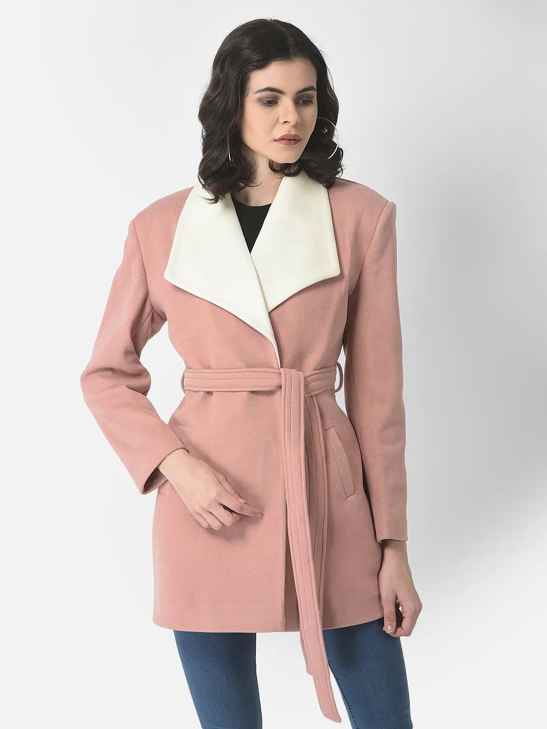 Belted Pink Overcoat