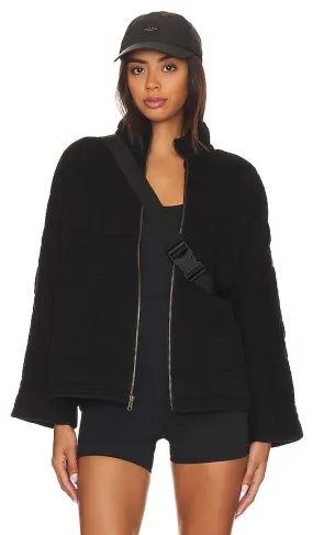 Bobi Quilted Jacket With Zip in Black