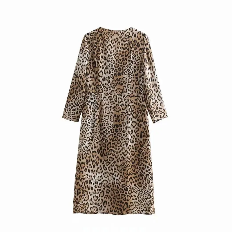 Boho Midi Dress,  Brown Tiger