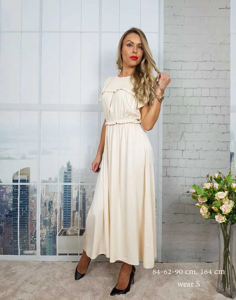 Boho Midi Dress, Ruffle Grace in Black