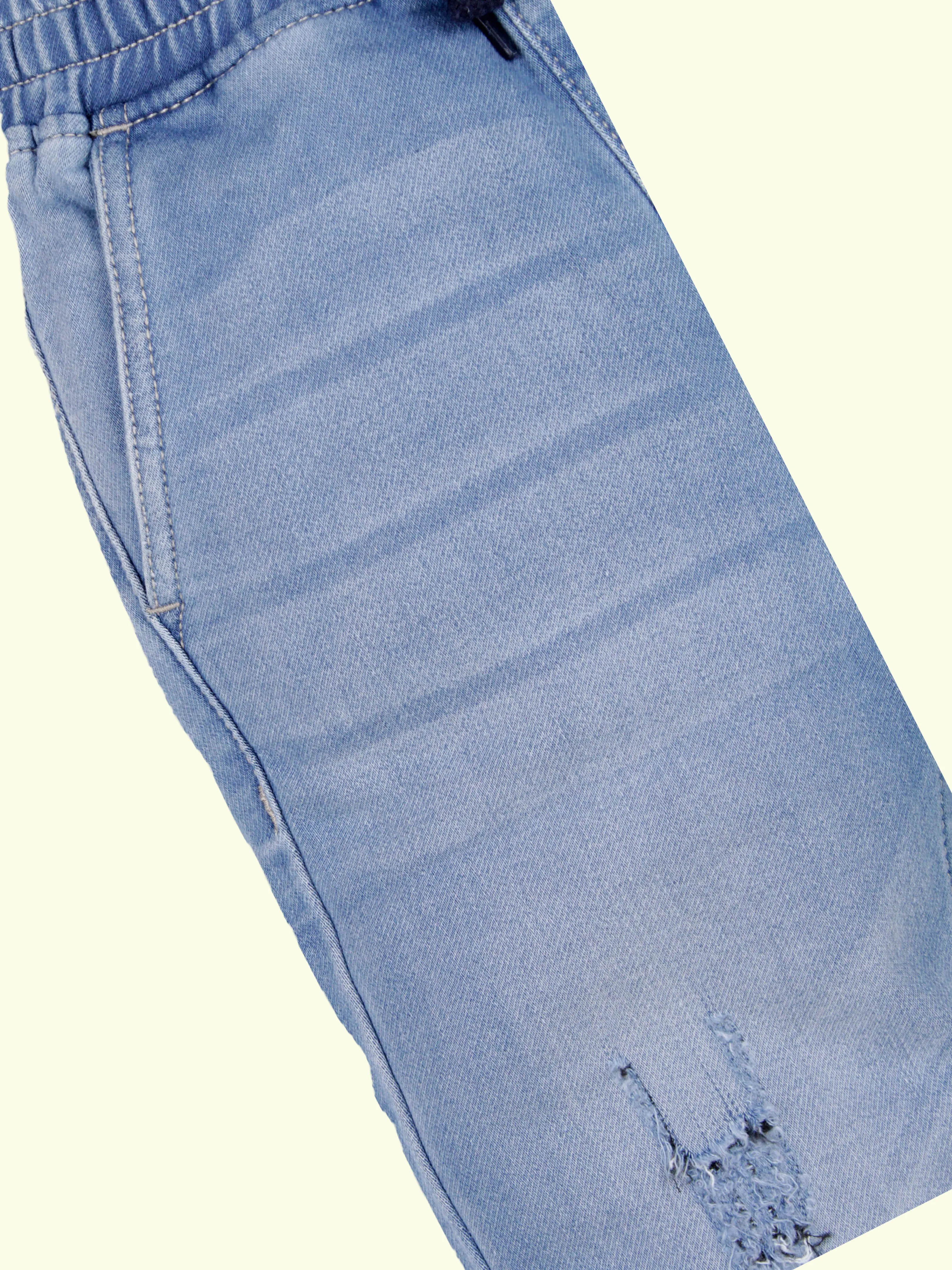 Boys Beach Multicolour Printed Jogger Denim Pant