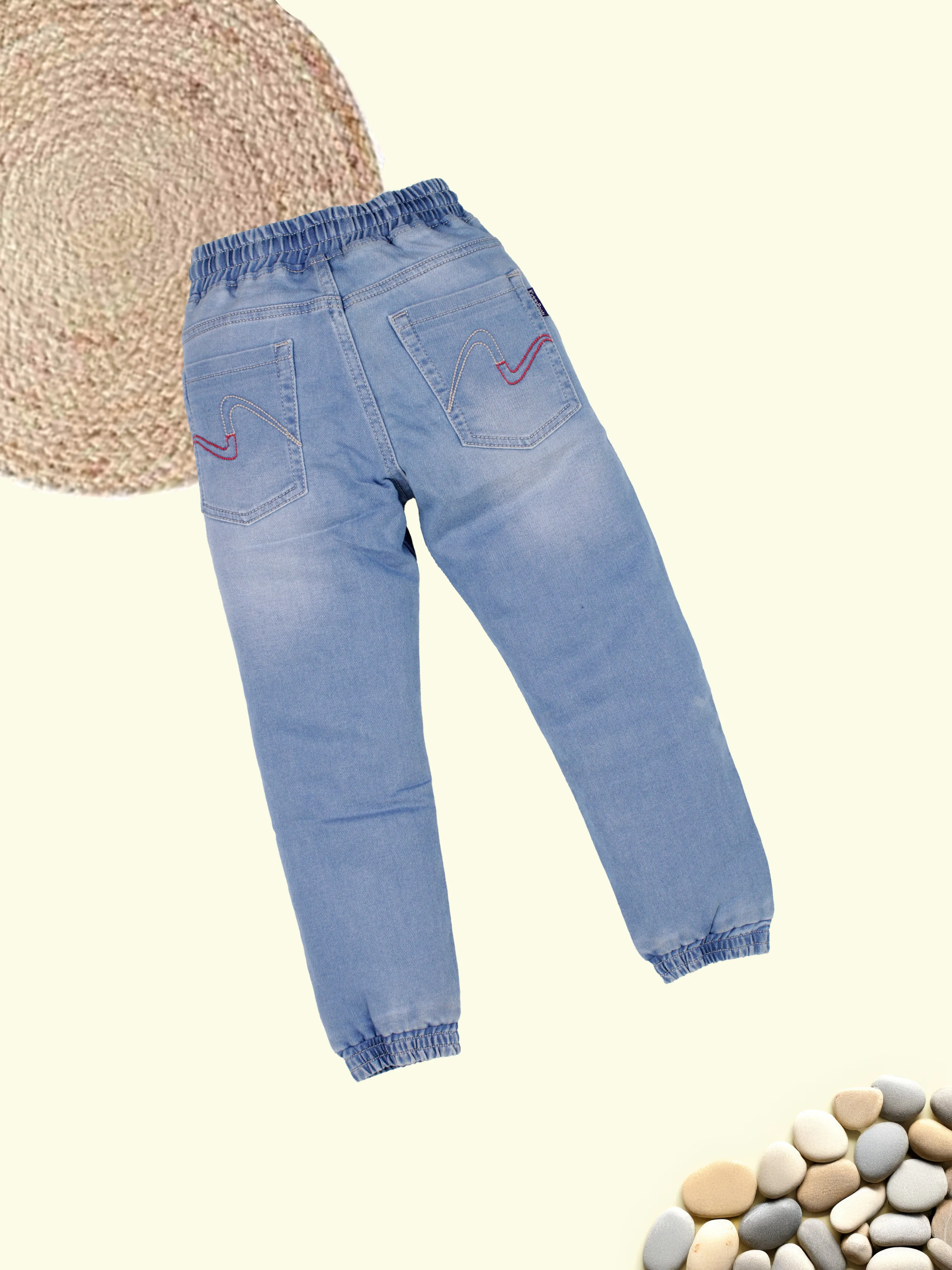 Boys Beach Multicolour Printed Jogger Denim Pant