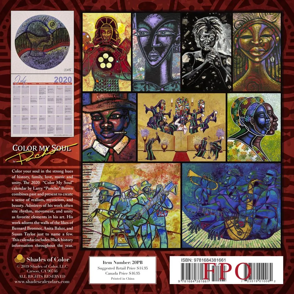Color My Soul: Poncho 2020 Wall Calendar
