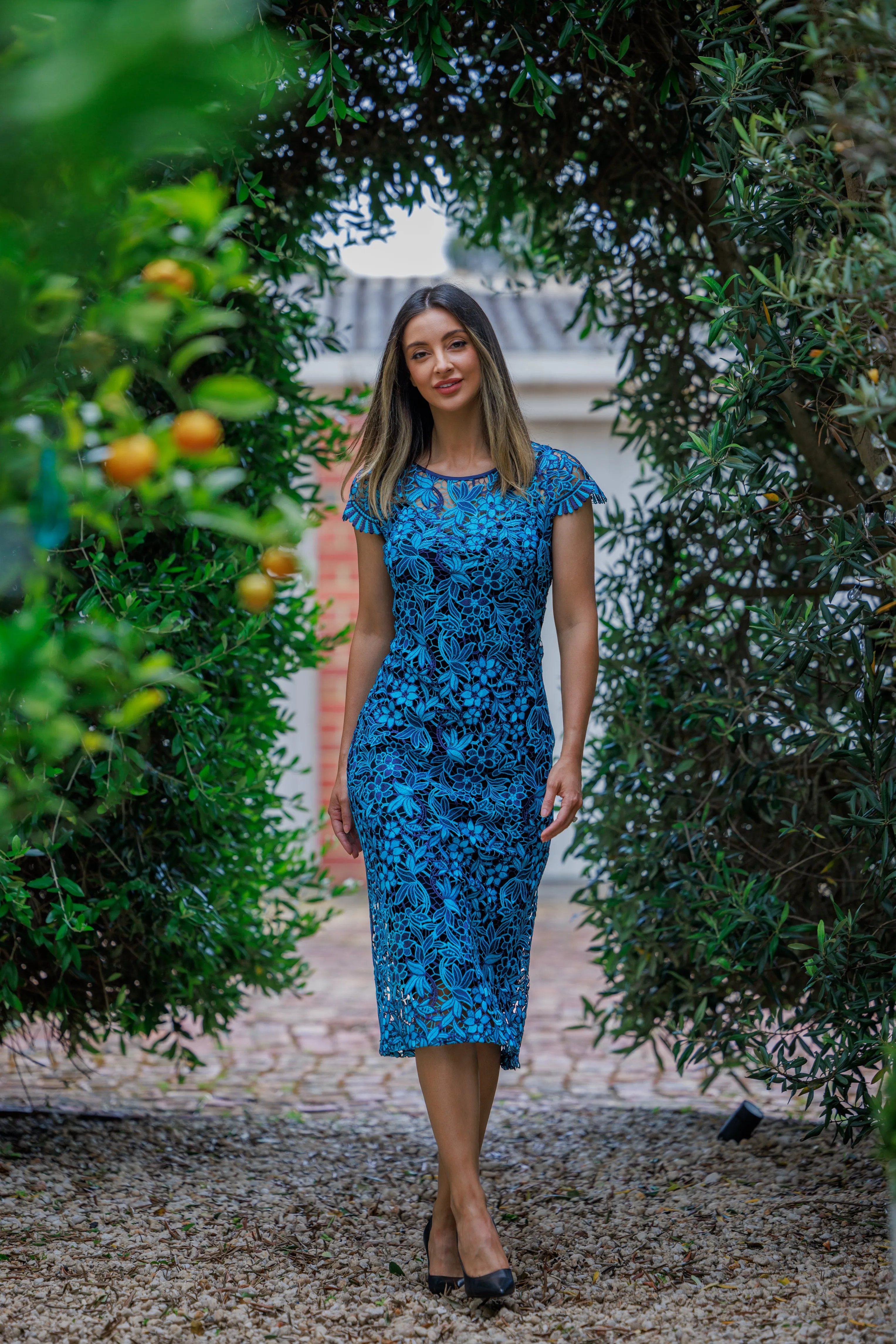 CORFU Cap Sleeve Midi Dress