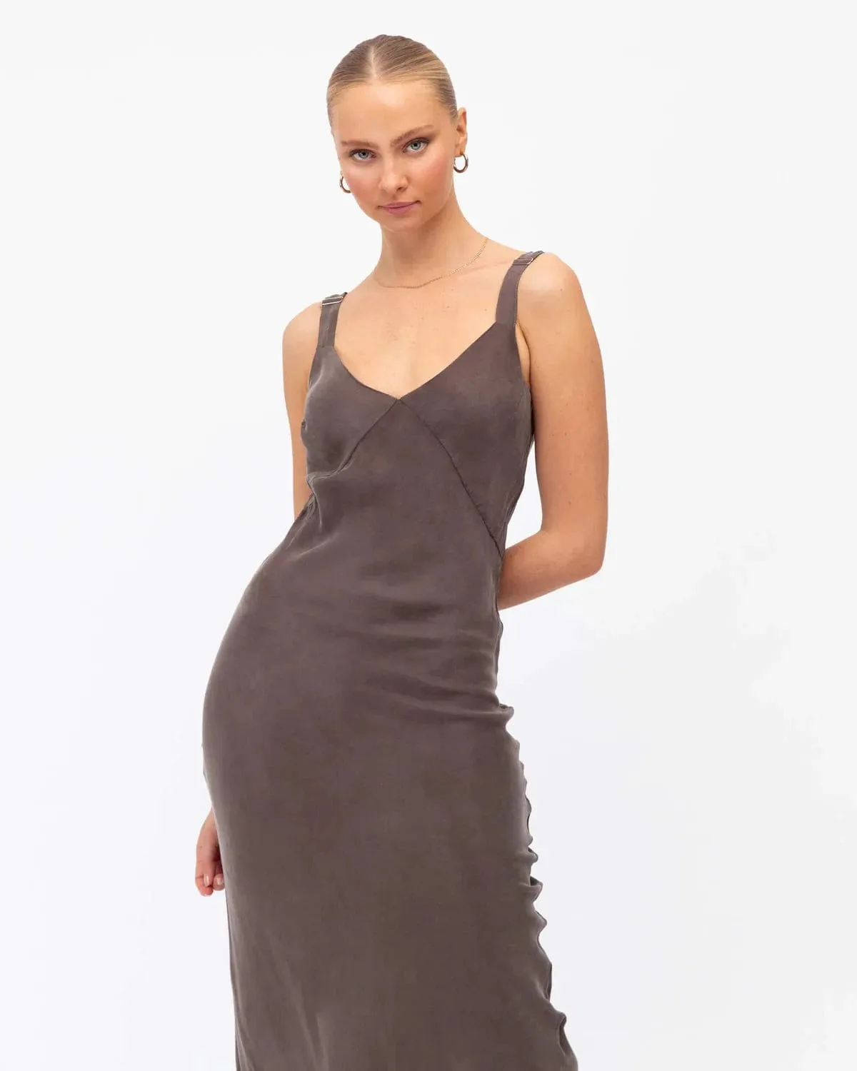 Cupro Slip Midi Dress