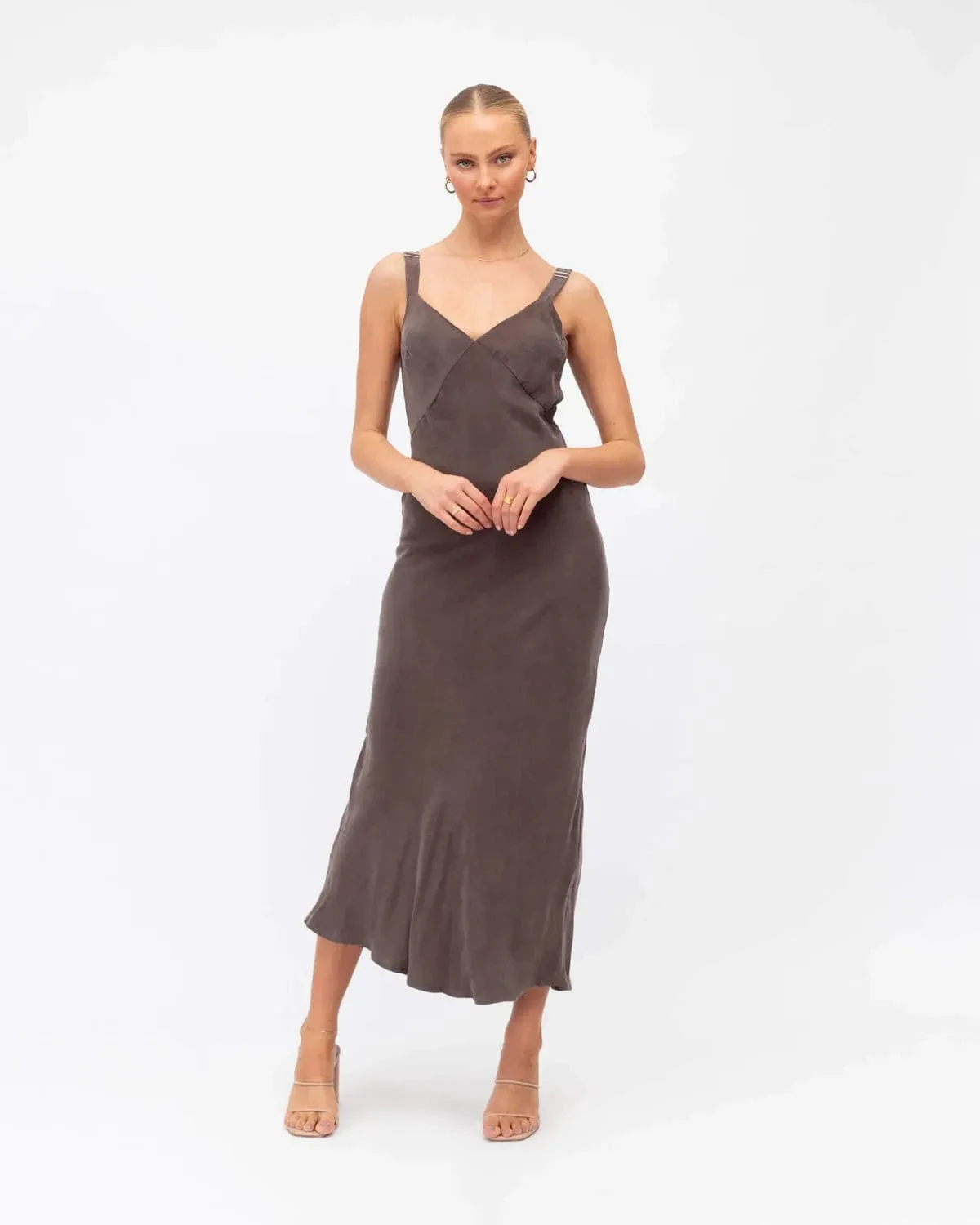 Cupro Slip Midi Dress