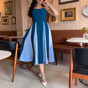 Cute Colorblock Hem Slip Dress