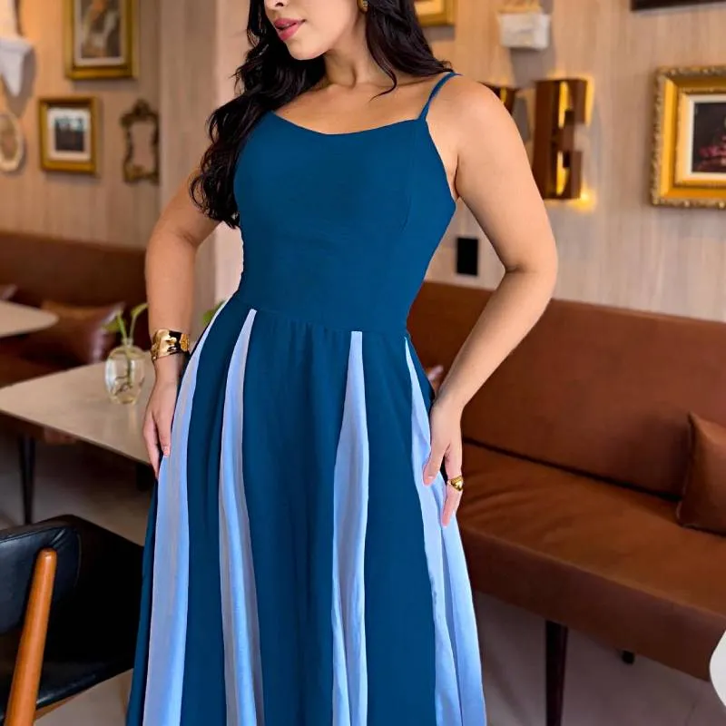 Cute Colorblock Hem Slip Dress