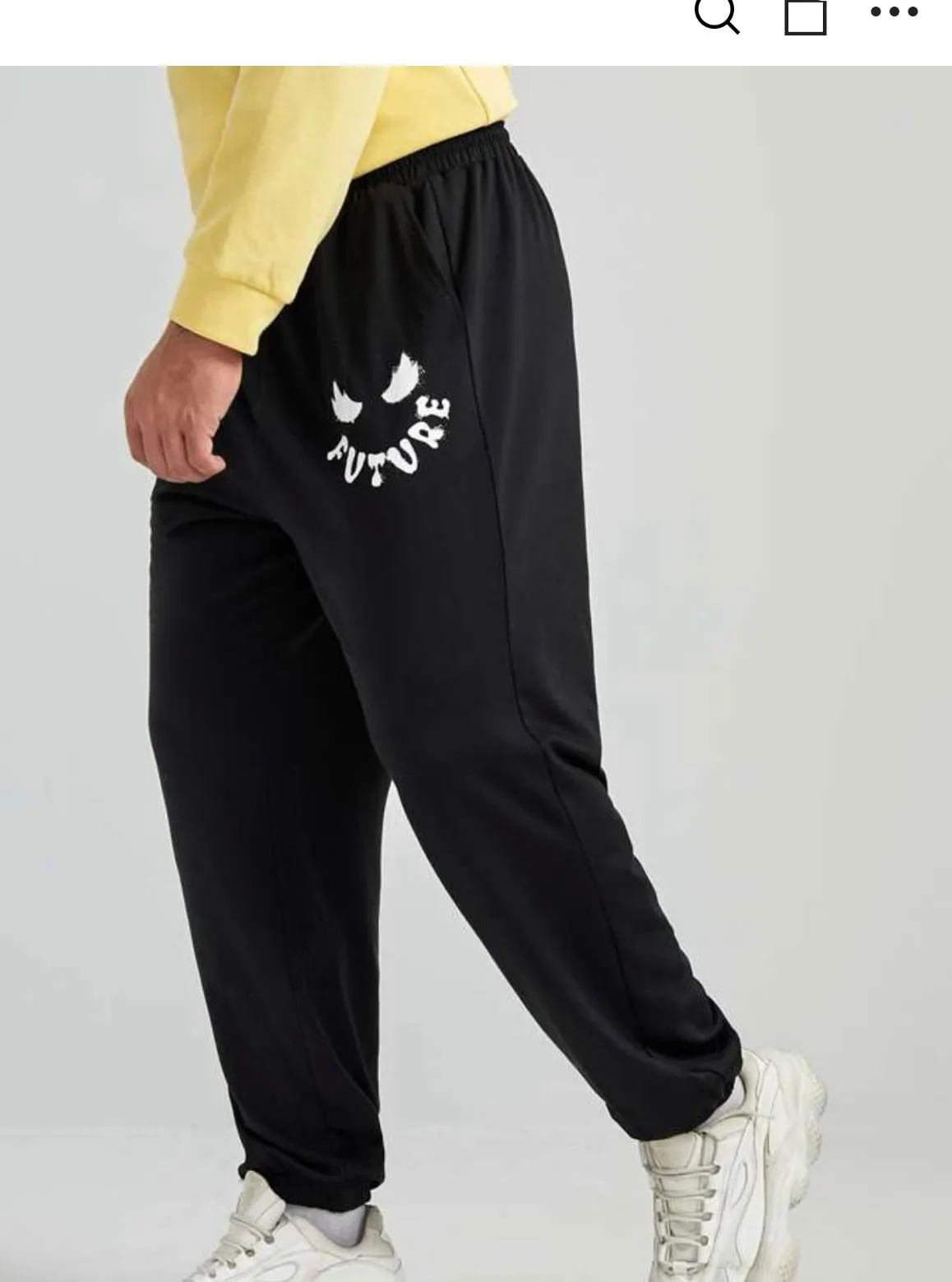 Extended sizes men 2pcs drawstring waist letter & graphic pattern sweatpants
