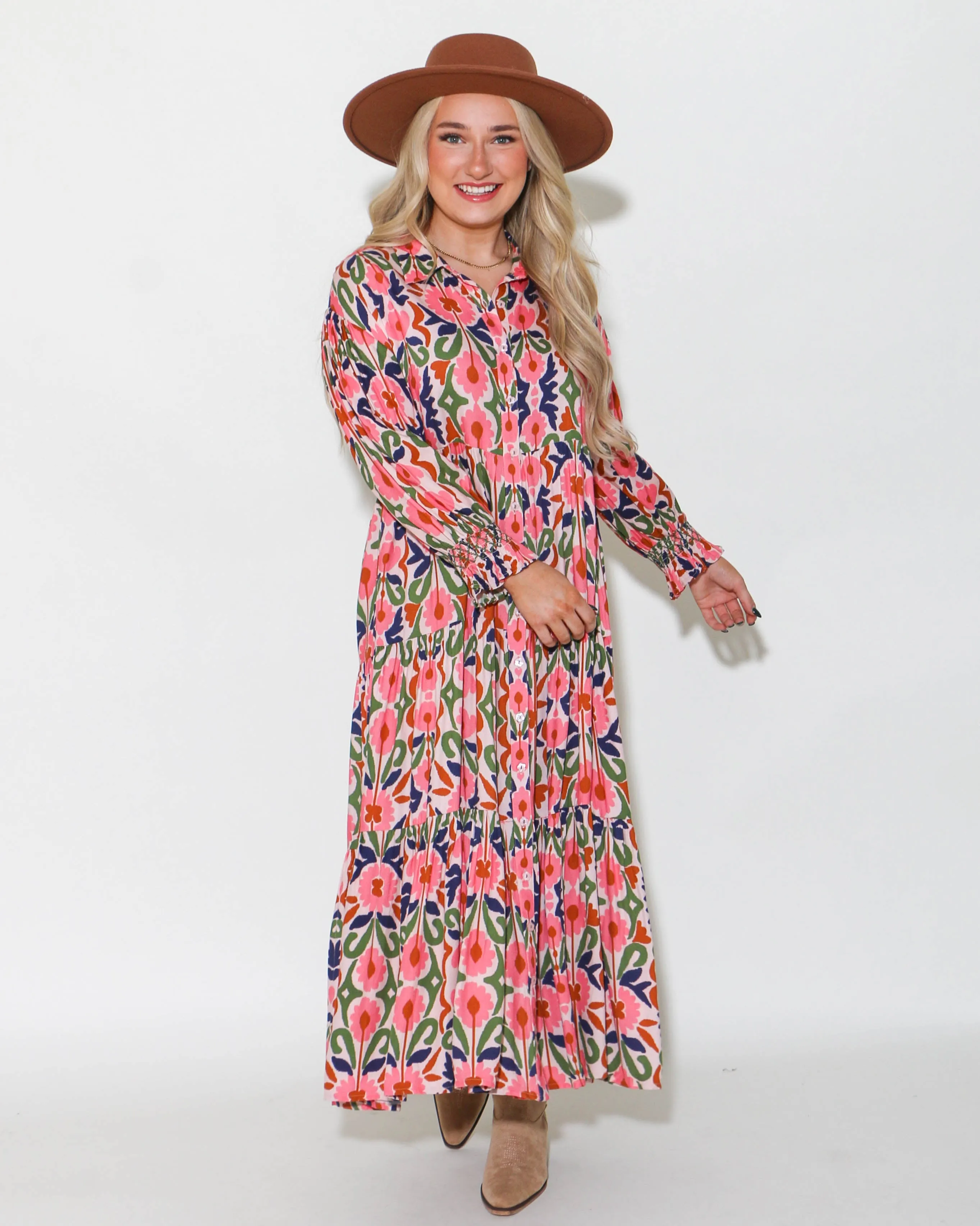 Fall Florals Midi Dress