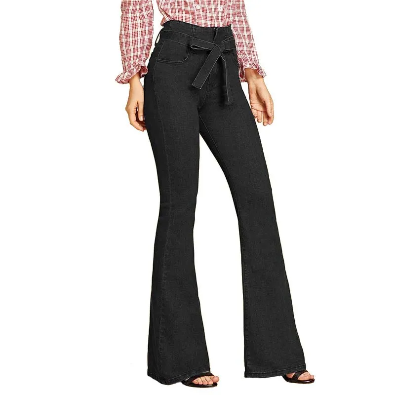 Flare Corduroy High Waist Loose Blue Pants