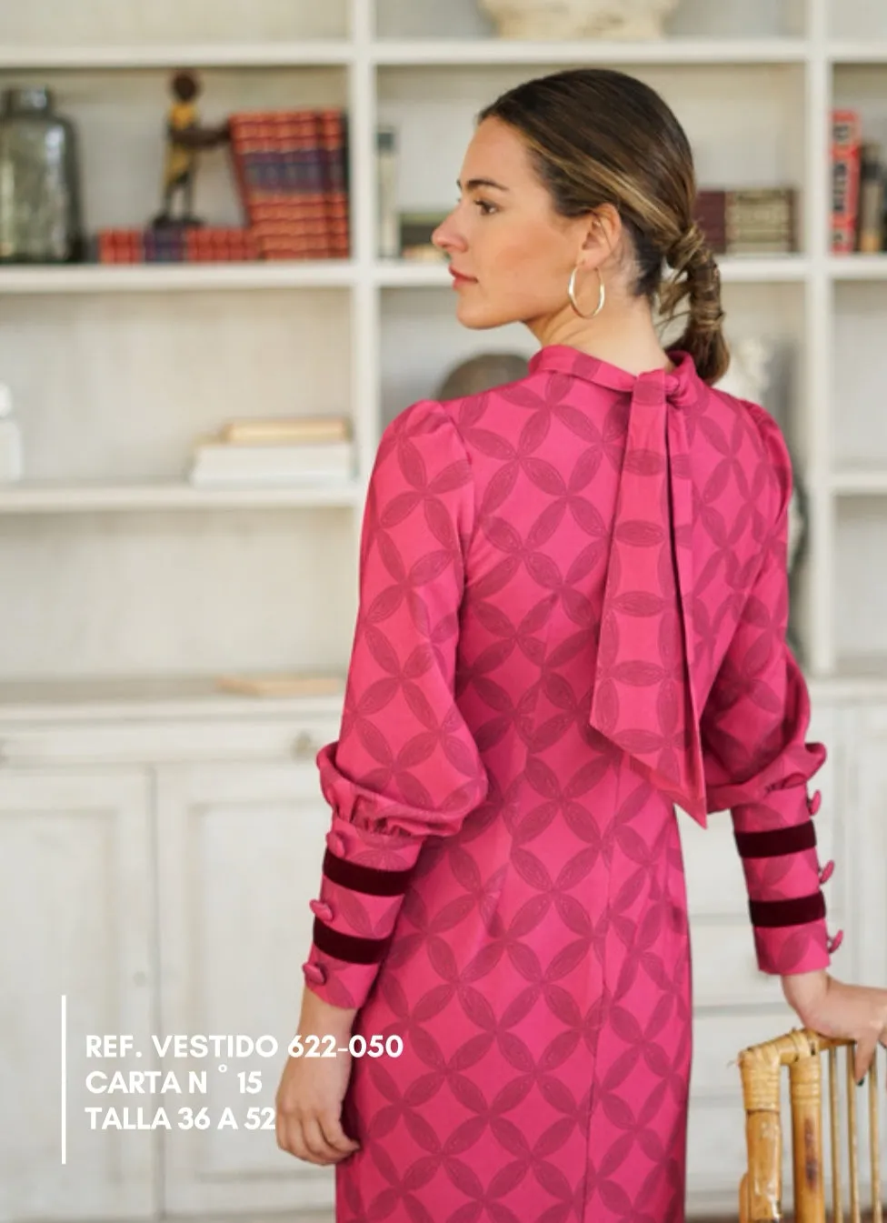 Geo Print dress with Velvet Piping