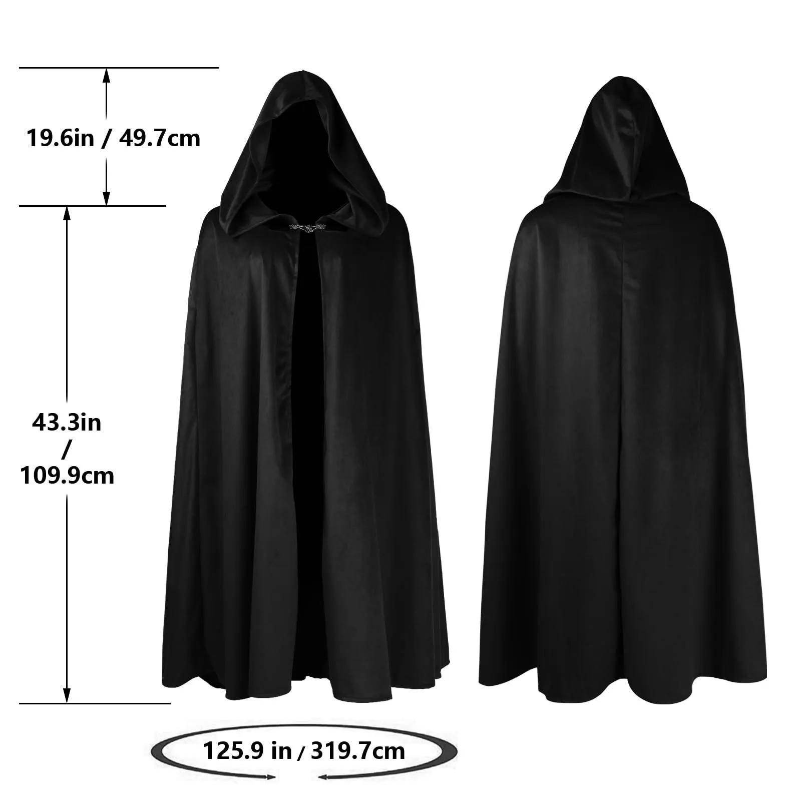 HOMELEX Hooded Cloak - Renaissance Medieval Hobbit Halloween Cosplay Cape for Men & Women