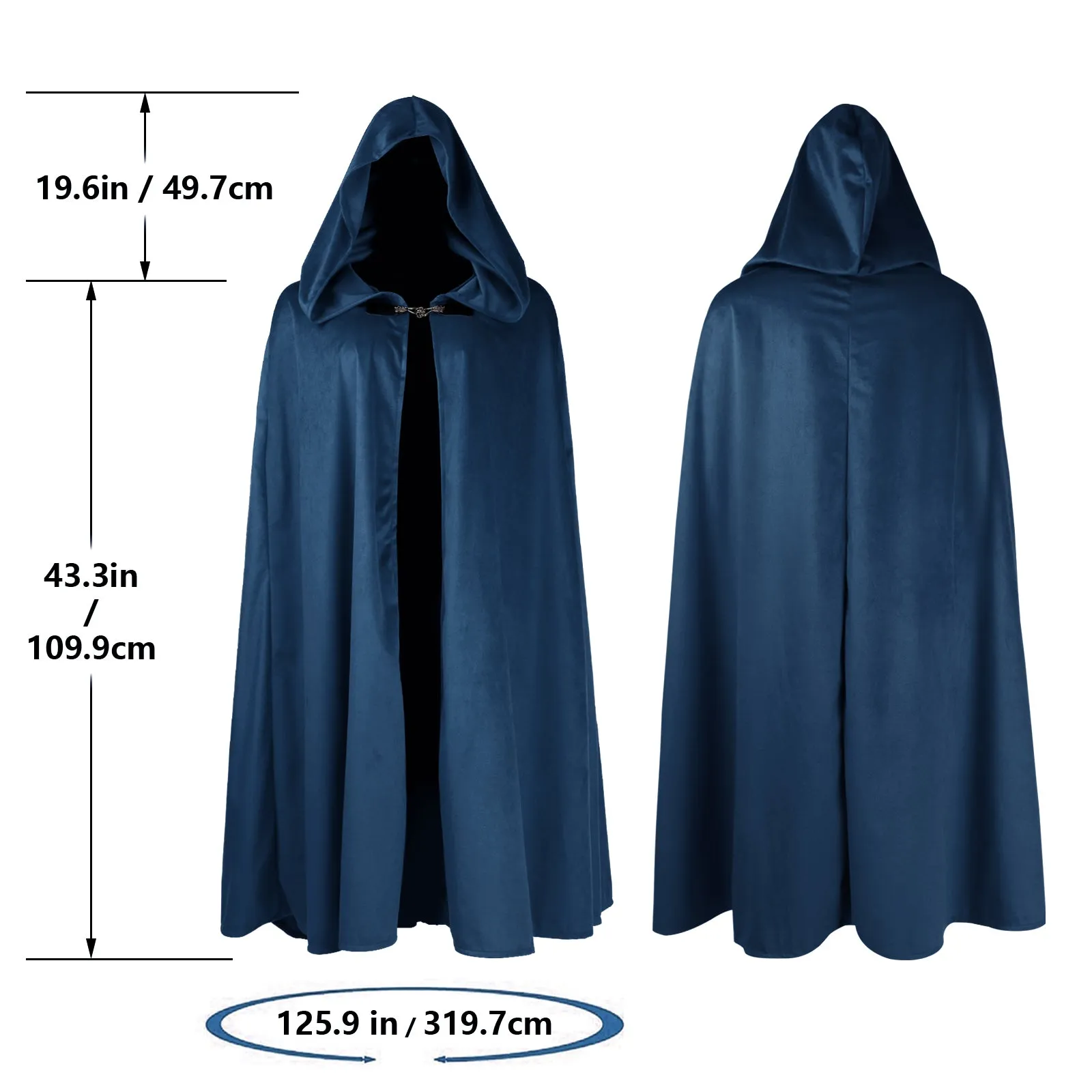 HOMELEX Hooded Cloak - Renaissance Medieval Hobbit Halloween Cosplay Cape for Men & Women