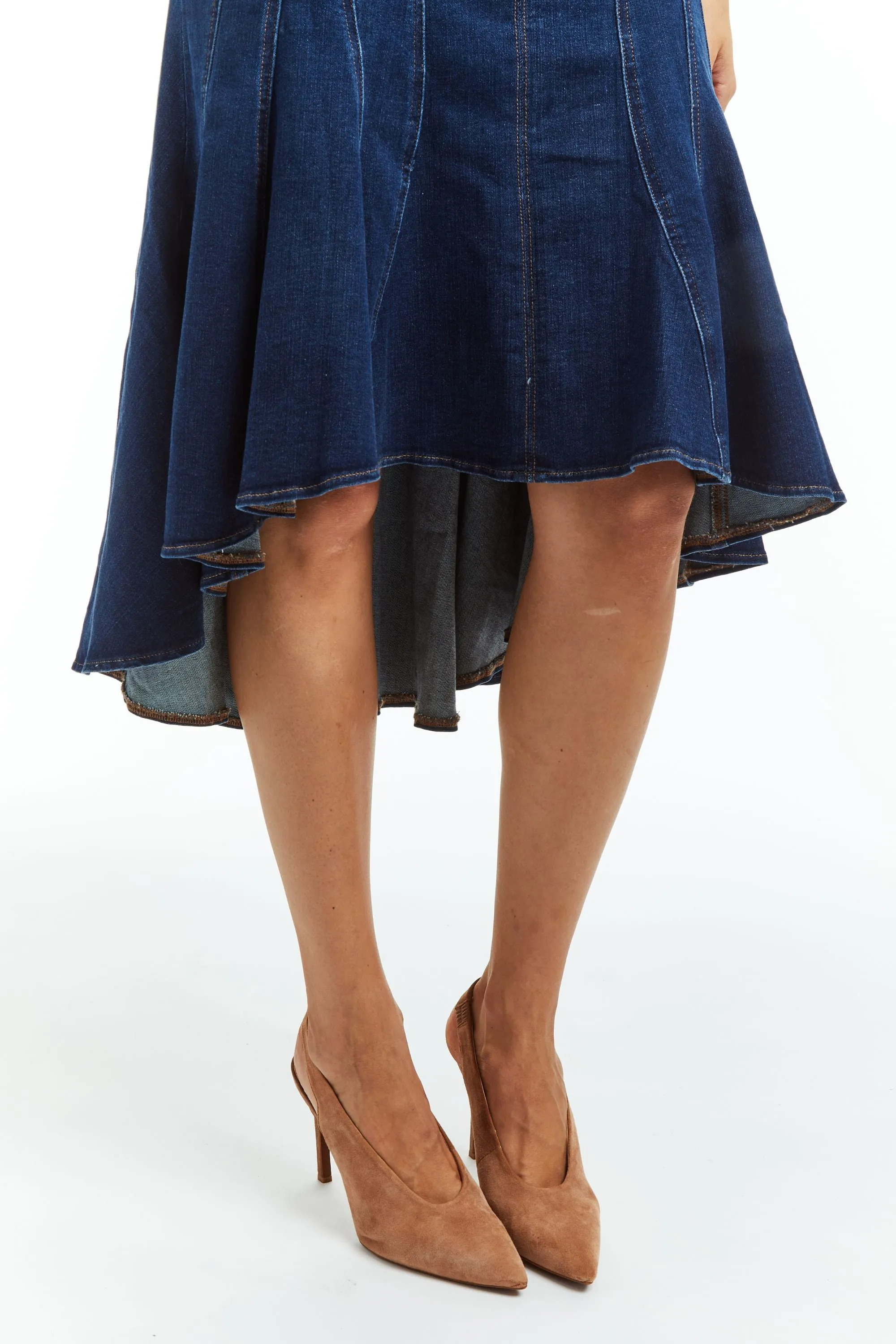 Hourglass Paneled High Low Hem Dress
