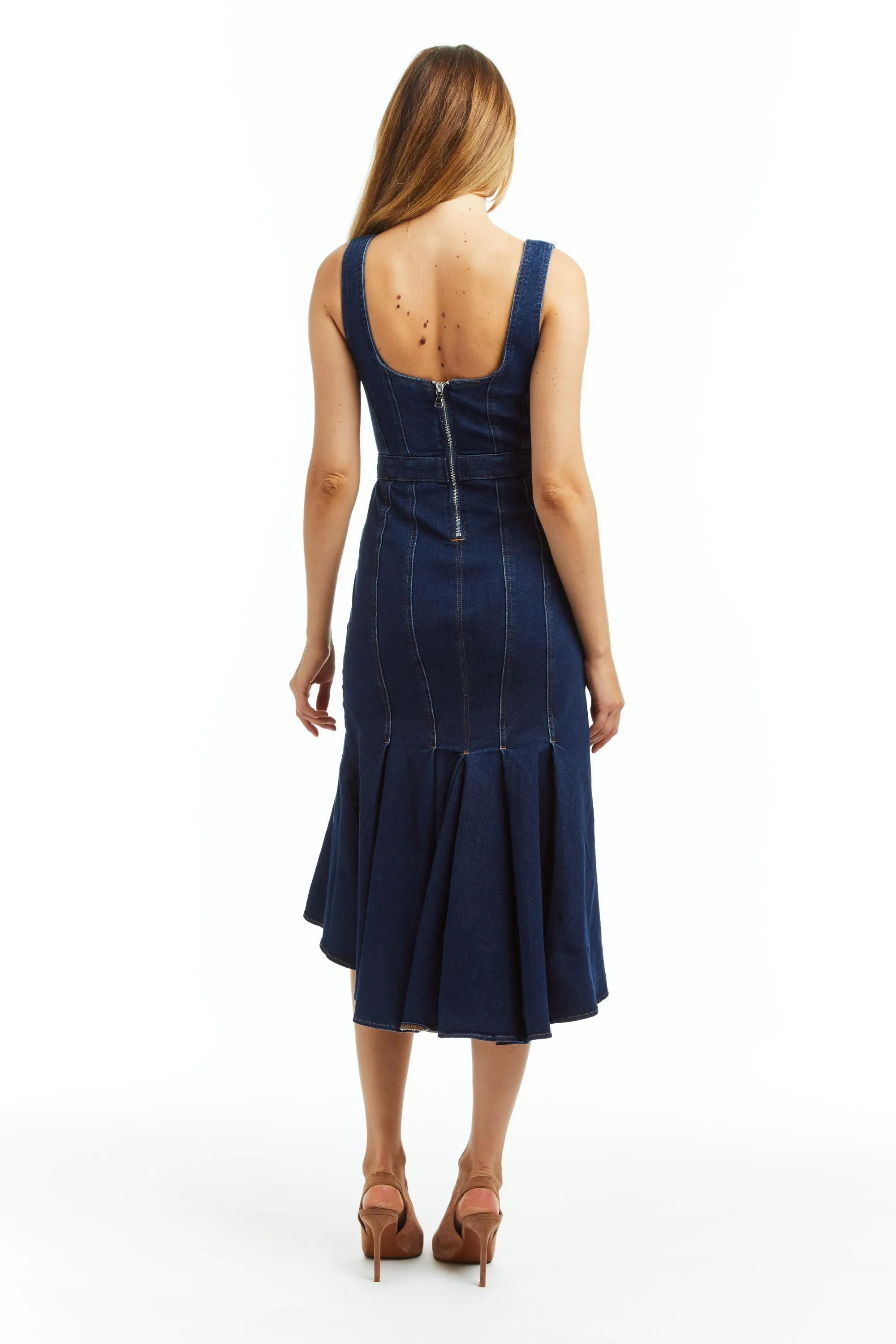 Hourglass Paneled High Low Hem Dress