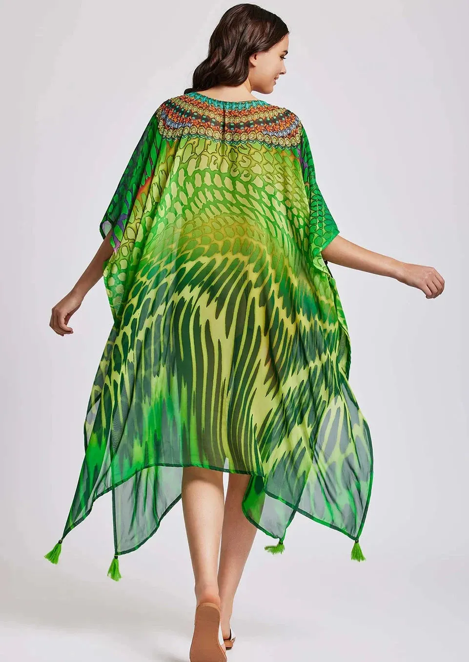 Iconique Poncho Fuego Kaftan - Multi Green