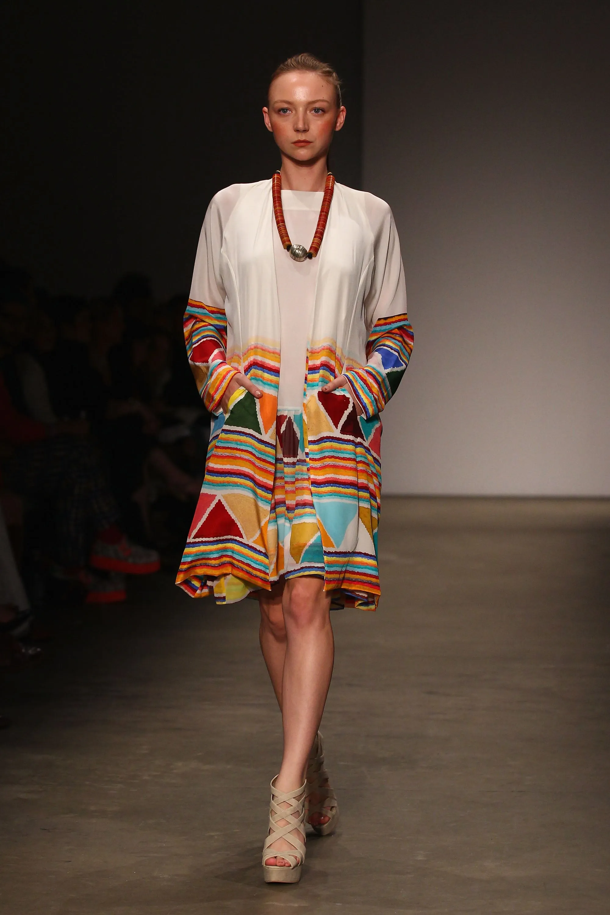 Indigenous Solid White Overcoat