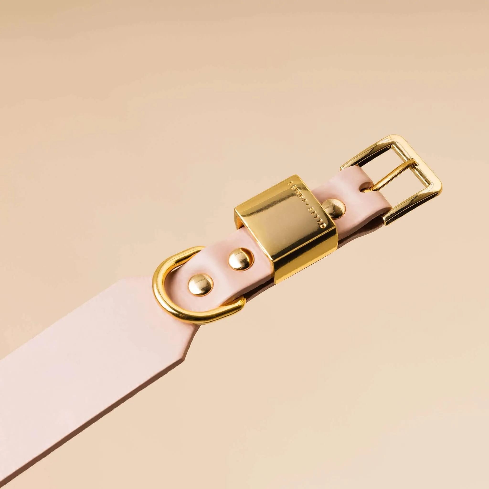 Italian Leather Dog Collar – Blush