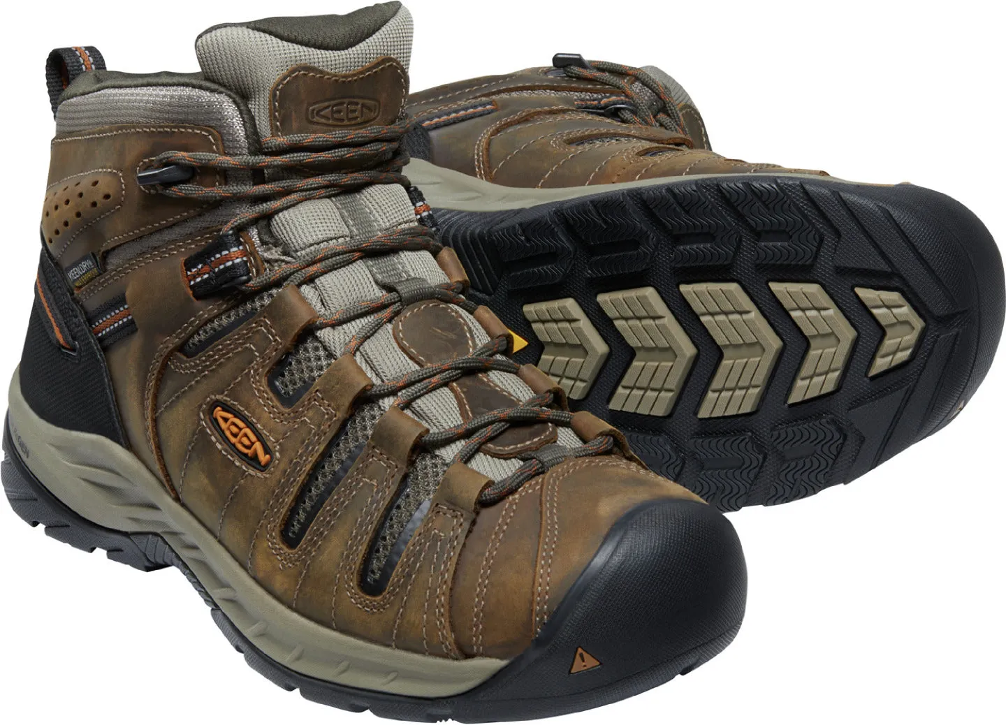 'Keen Utility' Men's Flint II Mid EH WP Soft Toe - Black Olive / Brindle