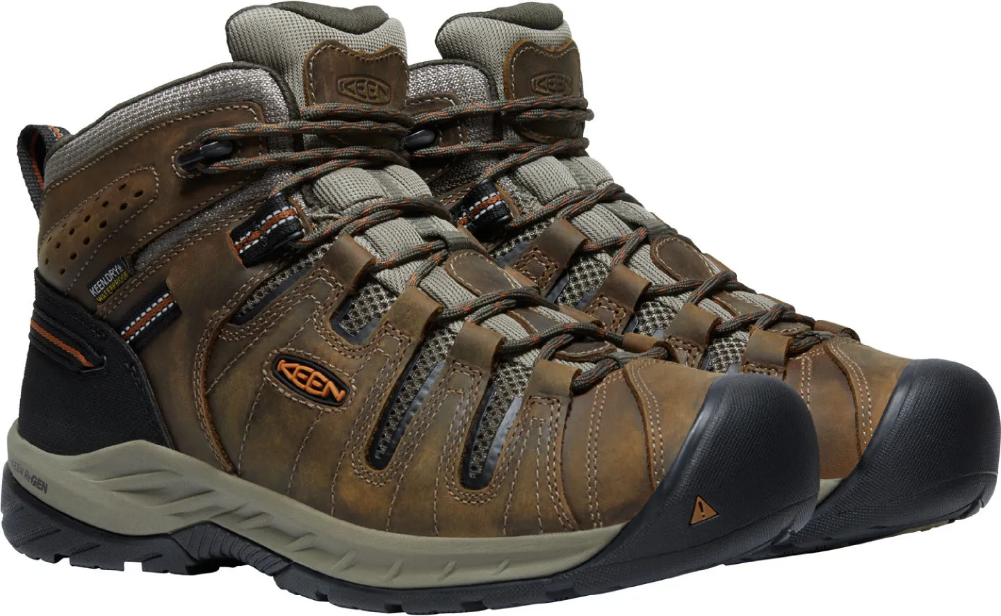 'Keen Utility' Men's Flint II Mid EH WP Soft Toe - Black Olive / Brindle