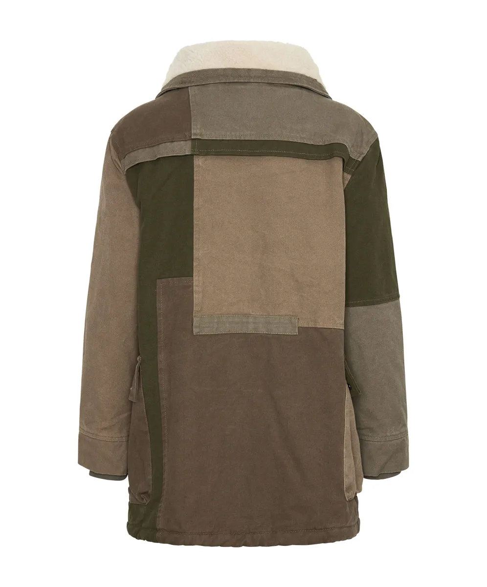 KHAKI PATCHWORKED DEFENDER COAT