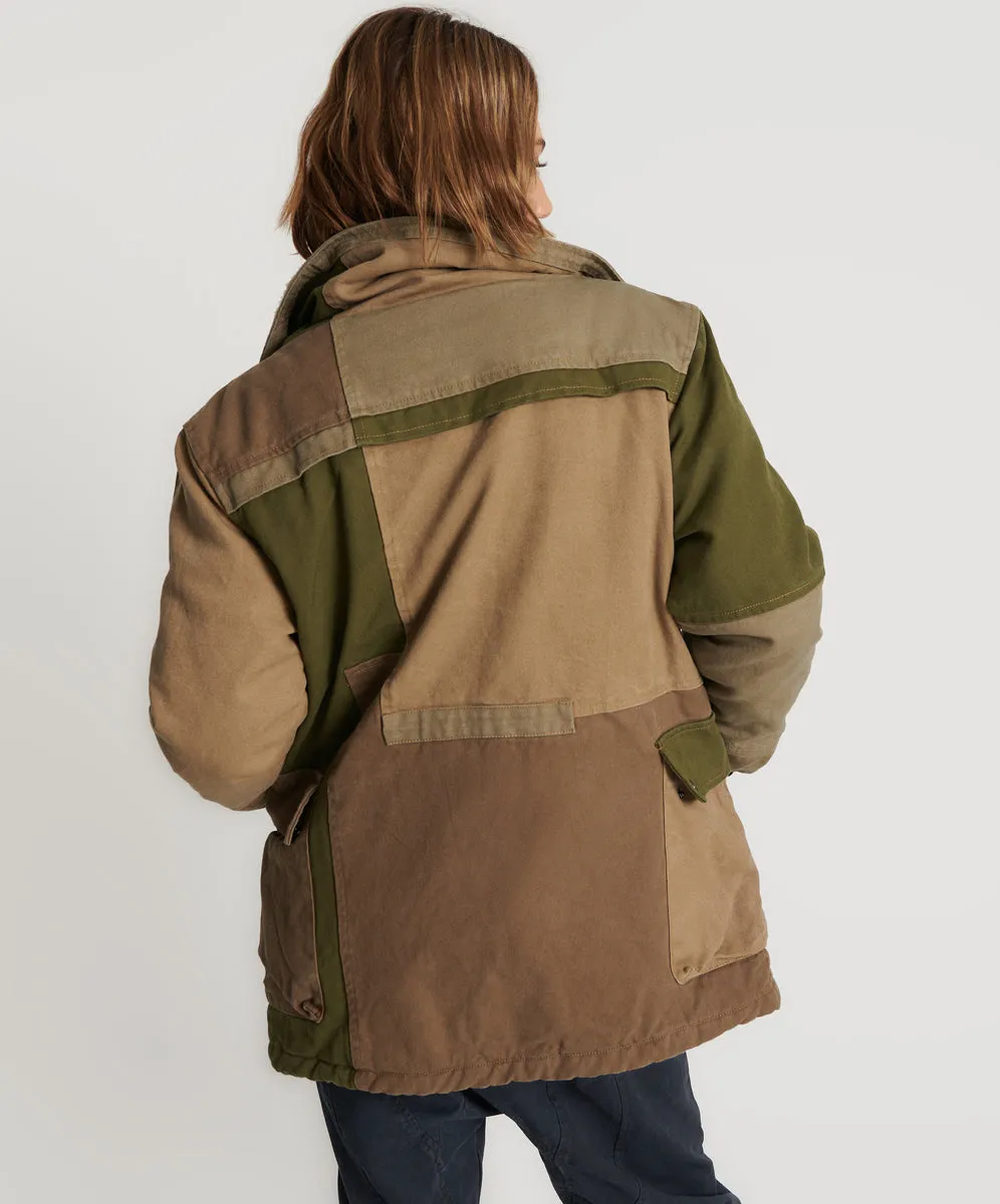 KHAKI PATCHWORKED DEFENDER COAT