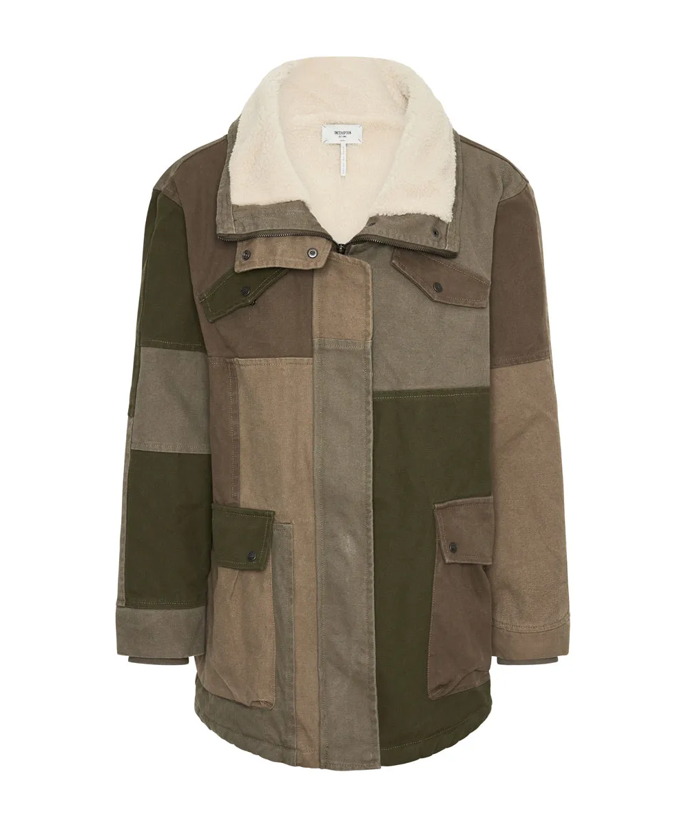 KHAKI PATCHWORKED DEFENDER COAT