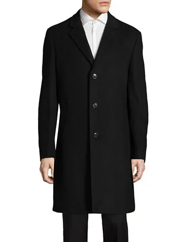 Lauren Ralph Lauren Mens Classic fit Overcoat Coat 36 R Black Solid