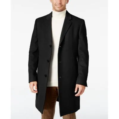 Lauren Ralph Lauren Mens Classic fit Overcoat Coat 36 R Black Solid
