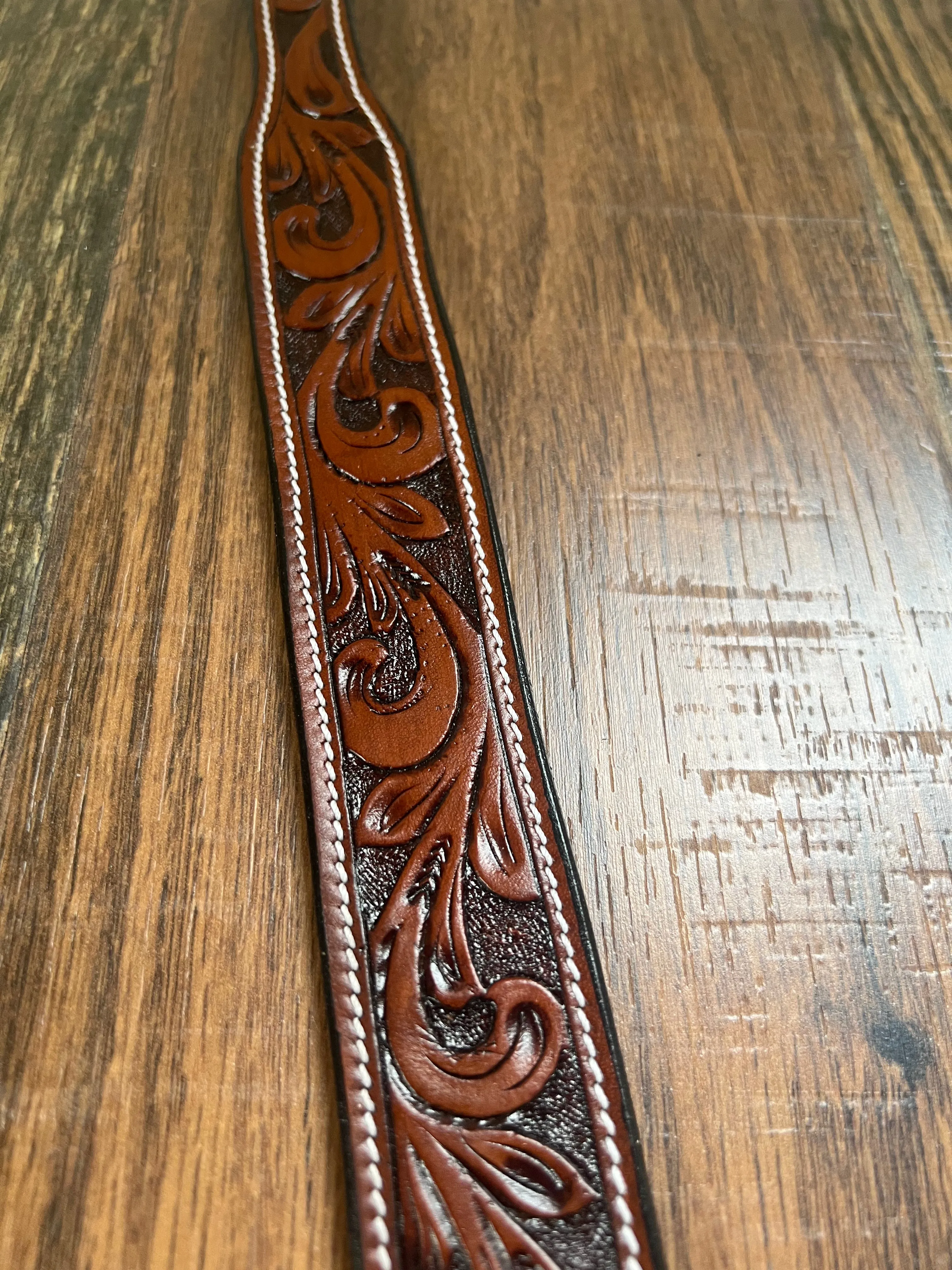 Leather Tooled Dog Collar