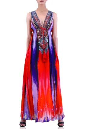 Long Maxi Red Cocktail Dress