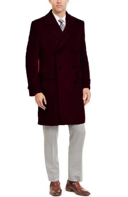Manhattan 34 Inch Double Breasted Mens Overcoat - Mens Topcoat - Brown - Wholesale Coat - Wholesale Winter Coats