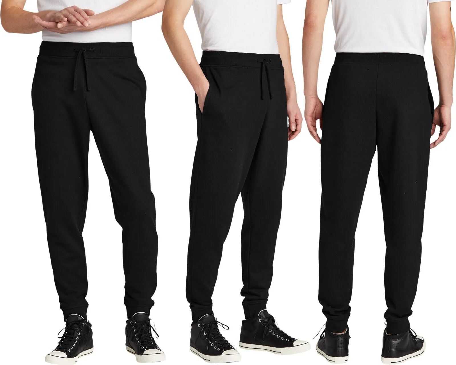Mens Fleece Joggers Comfortable Soft Blended Sweatpants With Pockets XS-4XL NEW!