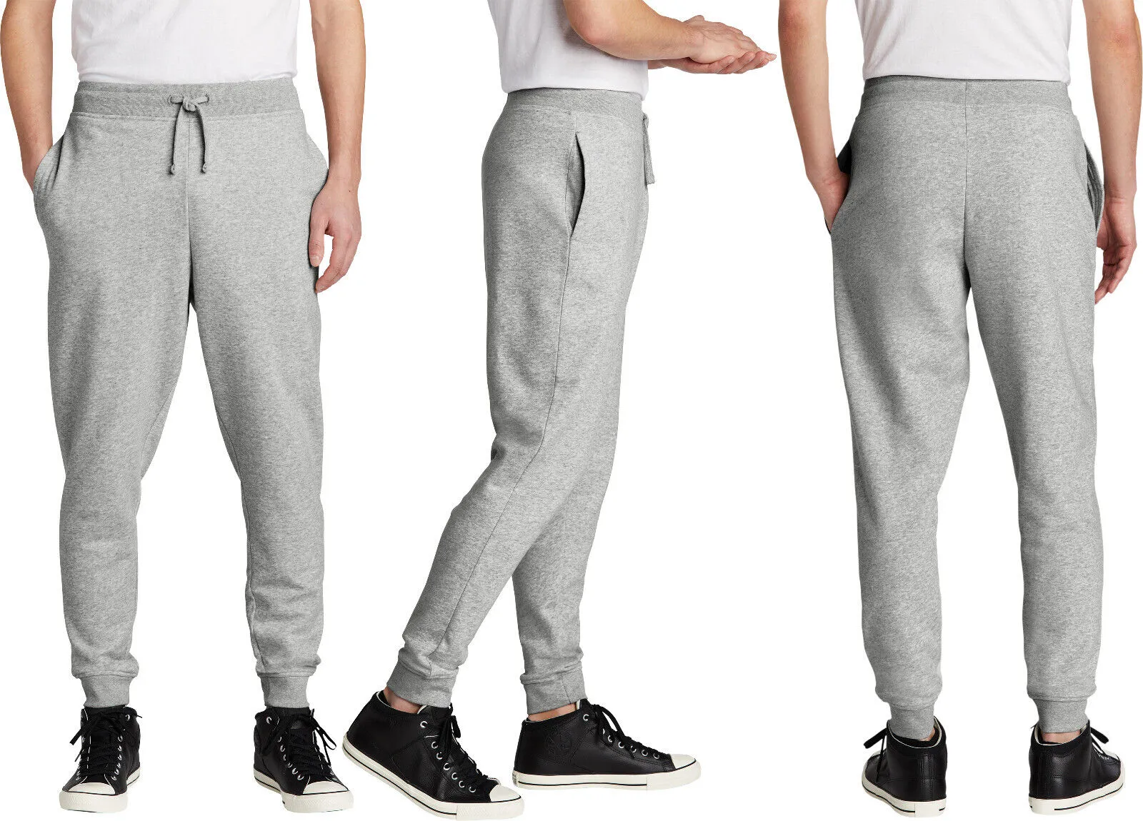 Mens Fleece Joggers Comfortable Soft Blended Sweatpants With Pockets XS-4XL NEW!