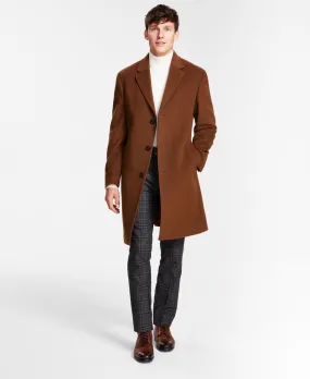 Michael Kors Mens Classic fit Overcoat Coat 38 S Brown Solid