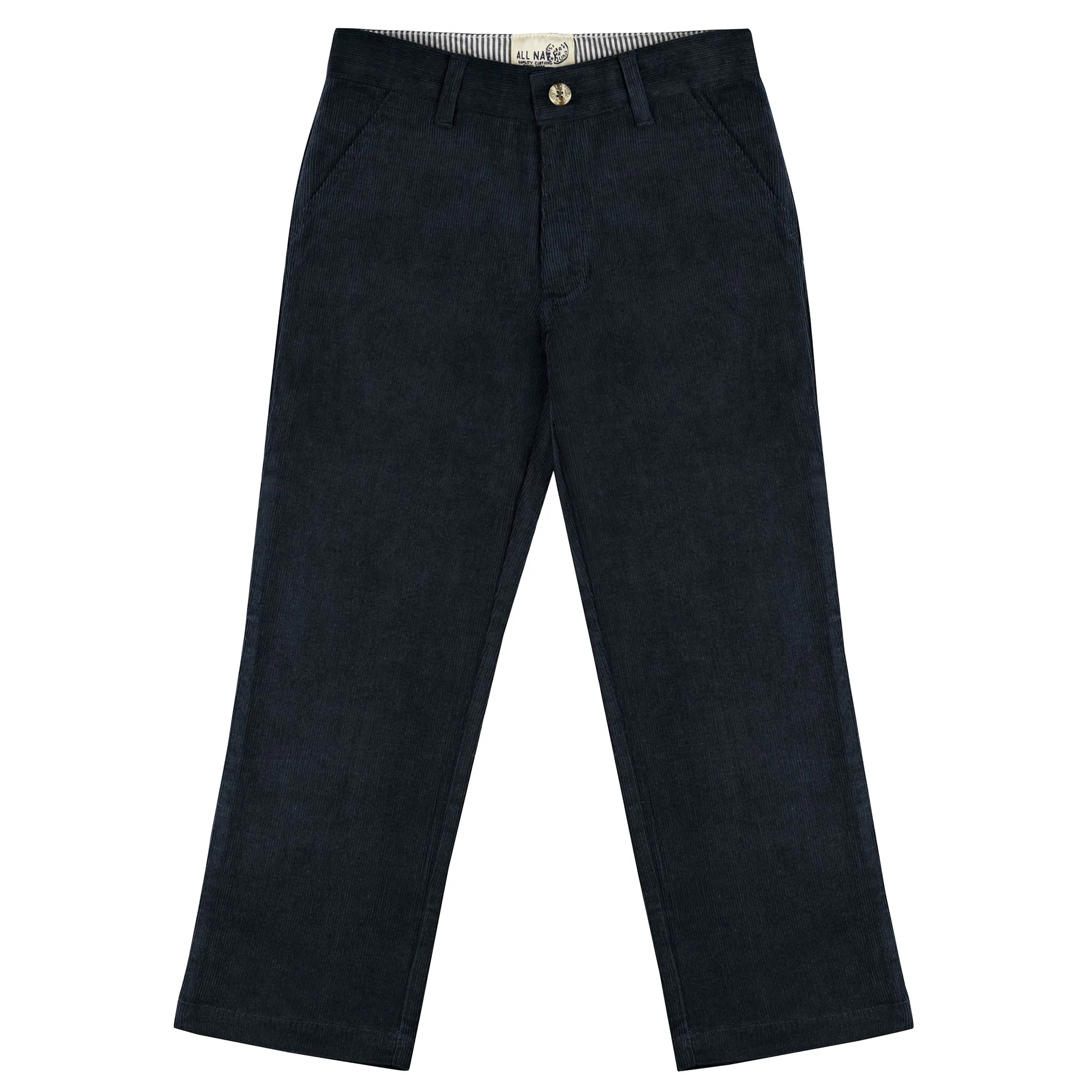Navy Regular Fit Corduroy Pants